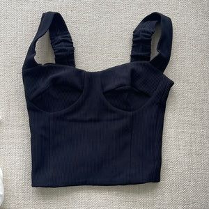 Nadia Tarr crop corset in navy